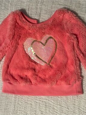 Btween Girls 18M Pink Fuzzy Heart Sweater